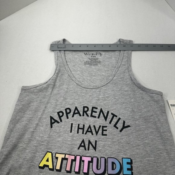 Wound Up Women's Size Small 3-5 Tank Top Apparently I Have An Attitude Gray New - Picture 5 of 9